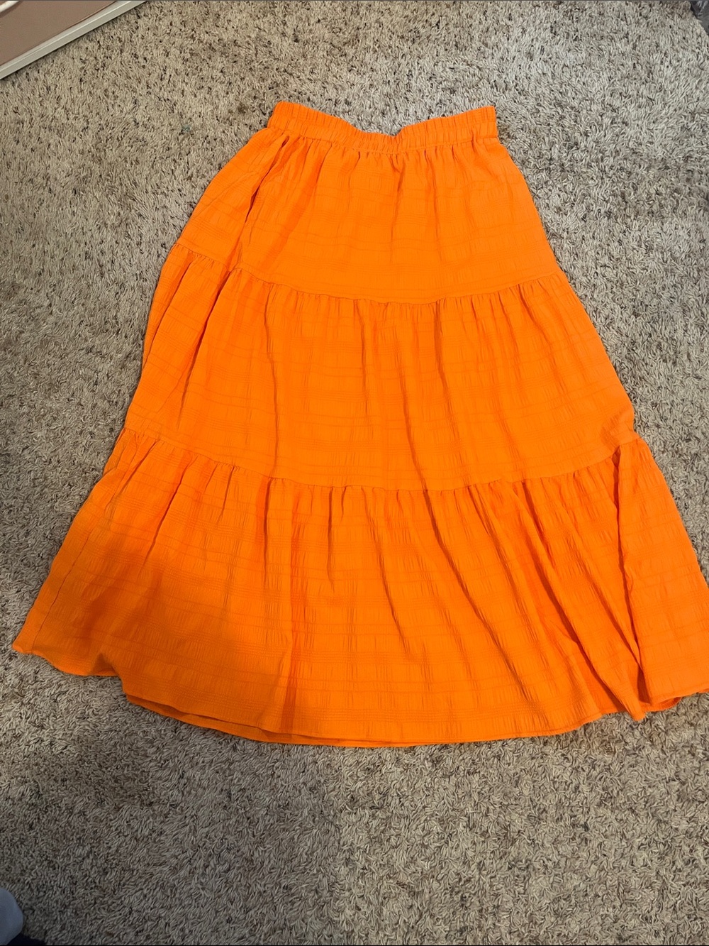 Long orange maxi skirt